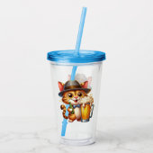Kat En Bier Clipart Ontwerp-85244 Acryl Drinkbeker (Achterkant)
