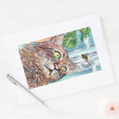 Kat en bijen rechthoekige sticker (Envelop)