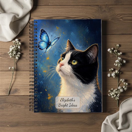 Kat en Blauwe Vlinder Notitieboek