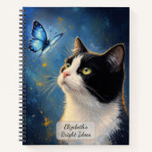 Kat en Blauwe Vlinder Notitieboek (Voorkant)