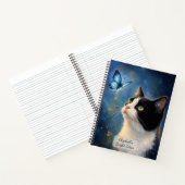 Kat en Blauwe Vlinder Notitieboek (Binnen)