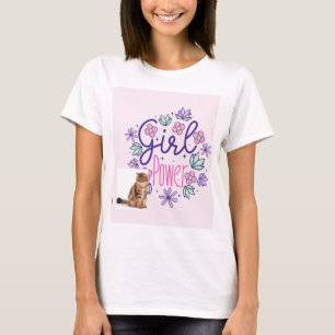 kat en bloem design T-shirt