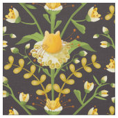 Kat en bloemen Bloemen Stof (Close Up)