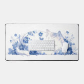 kat en bloemen bureaumat (Keyboard & Muis)
