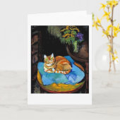 Kat en bloemen in Vase, Suzanne Valadon Kaart (Gele Bloem)