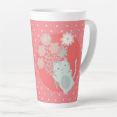 kat en bloemen latte mok (Rechterhoek)