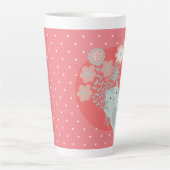 kat en bloemen latte mok (Voorkant)