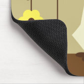 Kat en bloemen muismat (Hoek)