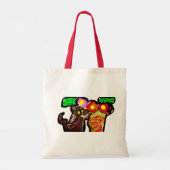 Kat en bloemen tote bag (Achterkant)