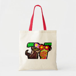 Kat en bloemen tote bag