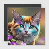 kat en bloemen van blauwe en roestkalikat (Voorkant / Achterkant)