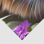 kat en bloemen van blauwe en roestkalikat tissuepapier (Detail)