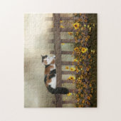 Kat en bloemen van Calico Legpuzzel (Verticaal)