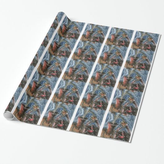 Kat en bloempot I Cadeaupapier (Uitgerold)