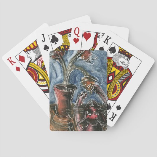 Kat en bloempot I Pokerkaarten (Achterkant)