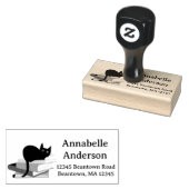 Kat en Boeken Adres Personaliseren Rubberstempel (Gestempeld)