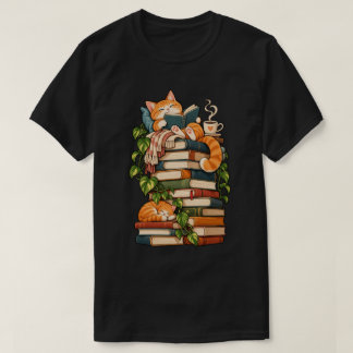 Kat en Boeken - Cozy Lezende Kat Boekenliefhebber T-shirt