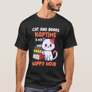 Kat en boeken Naptime is mijn happy hour schattige T-shirt