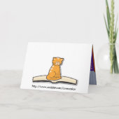 Kat en boeken Verjaardag Kaart (Achterkant)