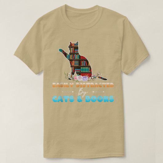Kat- en boekenoverboeking Gemakkelijk verstoord do T-shirt (Design voorkant)