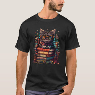 Kat  en Boekenwurm Boek  Boeken en Kat liefhebbers T-shirt