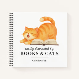 Kat en Boekliefhebber Grappige Spreuk Citaat Aange Notitieboek
