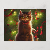 Kat en Briefkaart voor kerstboombegroeting (Voorkant)
