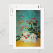 Kat en Butterfly, Suzuki Harunobu Briefkaart (Voorkant / Achterkant)