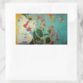 Kat en Butterfly, Suzuki Harunobu Rechthoekige Sticker (Tas)