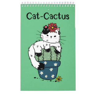 Kat en cactus kalender