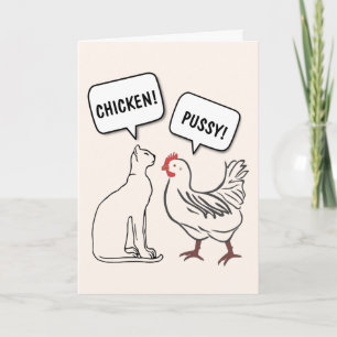 KAT- EN CHICKEN-FUNNY BIRTHDAY-WENSKAART KAART