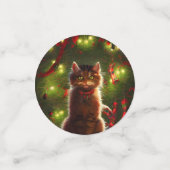 Kat en Confetti voor het decorteren van kerstbomen (Kleine voorkant)