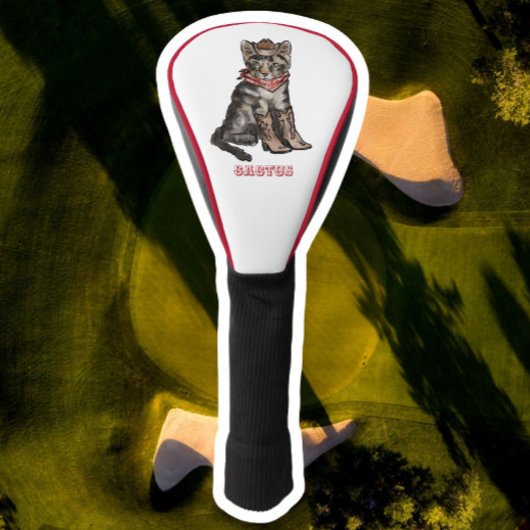 Kat en cowboy golf hoofddeksel golfheadcover