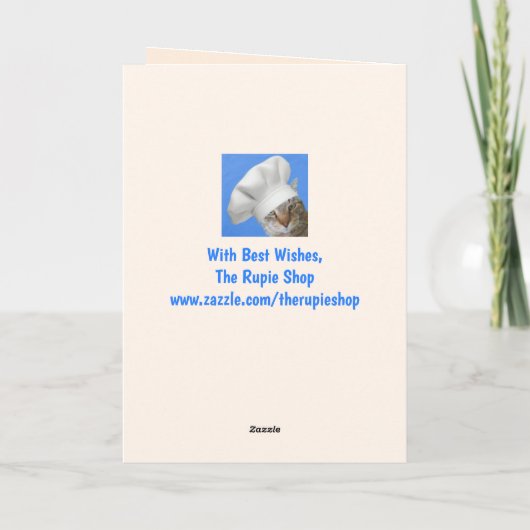 Kat en cupcake 50e verjaardag kaart (Achterkant)