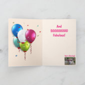 Kat en cupcake 50e verjaardag kaart (Binnen)