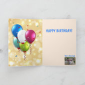 Kat en cupcake 50ste verjaardag kaart (Binnen)