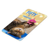 Kat en cupcake 50ste verjaardag magneet (Linkerzijde)