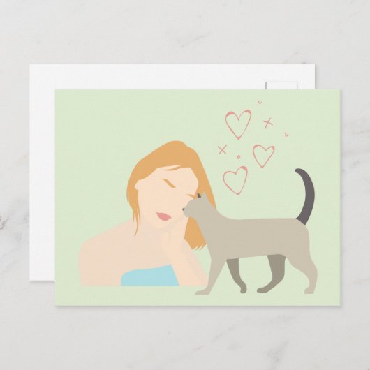 Kat en de mens briefkaart (Voorkant / Achterkant)