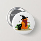 Kat en de Pompoenman Knop Ronde Button 5,7 Cm (Voorkant /achterkant)