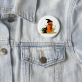 Kat en de Pompoenman Knop Ronde Button 5,7 Cm (In situ)