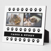 Kat en Dog Pet Paw Print 2 Foto Fotoplaat (Zijkant)