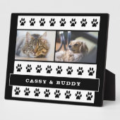 Kat en Dog Pet Paw Print 2 Foto Fotoplaat (Zijkant)
