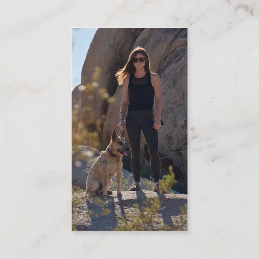 Kat en Dog Pet Sitter Dog Walker Foto Visitekaartje (Achterkant)