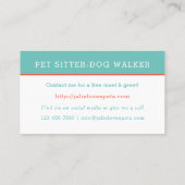 Kat- en Dog Pet Sitter Dog Walker Visitekaartje (Achterkant)