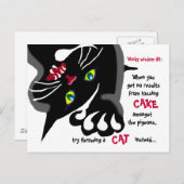 Kat en duiven - griezelige wijsheid briefkaart (Voorkant / Achterkant)