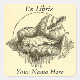 Kat en Eekhoorn Ex Libris Boekplaat Stickers