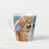 Kat en een regenboog: mijn liefde latte mok (Linkerhoek)