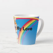 Kat en een regenboog: mijn liefde latte mok (Rechterhoek)