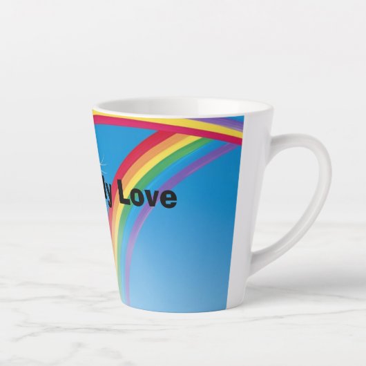 Kat en een regenboog: mijn liefde latte mok (Rechts)