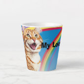 Kat en een regenboog: mijn liefde latte mok (Voorkant)